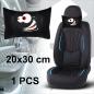 Preview: Auto Nackenkissen 20x30cm Nackenpolster Leder Schwarz mit Druck Design